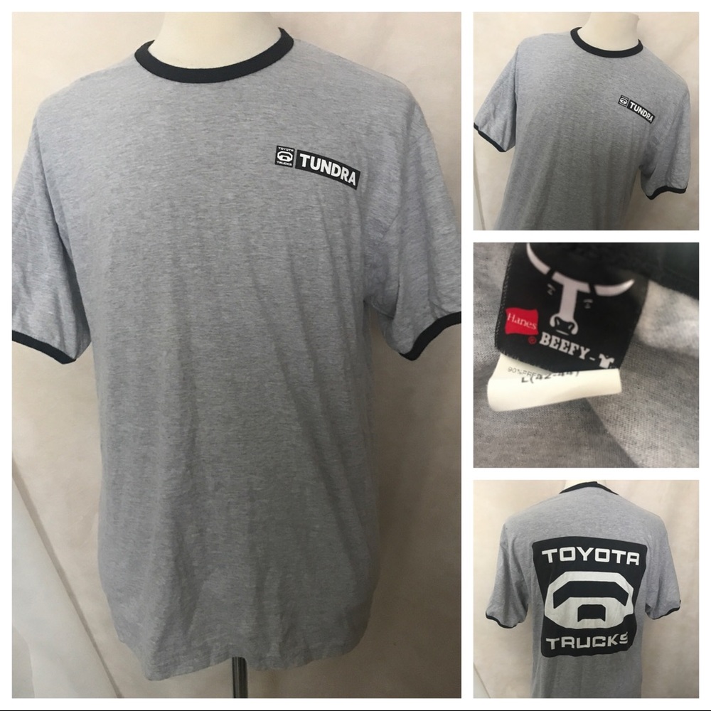 Toyota Truck Tundra L Gray Ringer Shirt B9